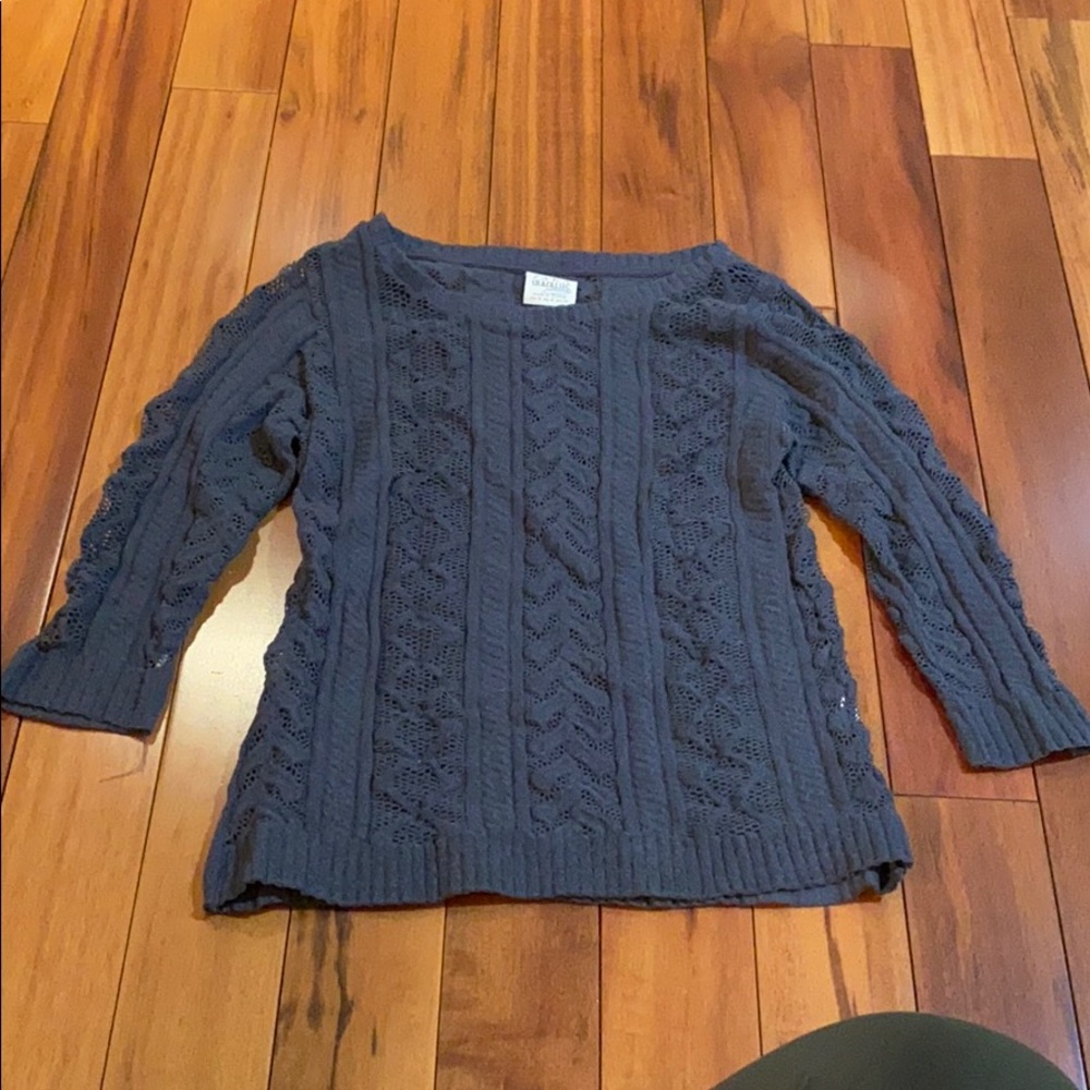 Zara gray sweater/shirt with 3/4 length sleeves